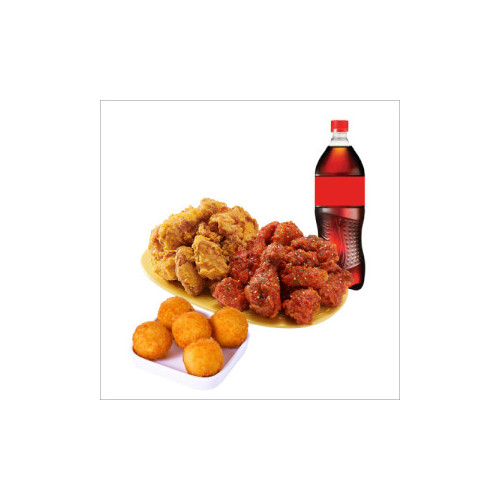 (순살/뼈)반반치킨(후라이드/양념)+오리지널치즈볼+콜라1.25L